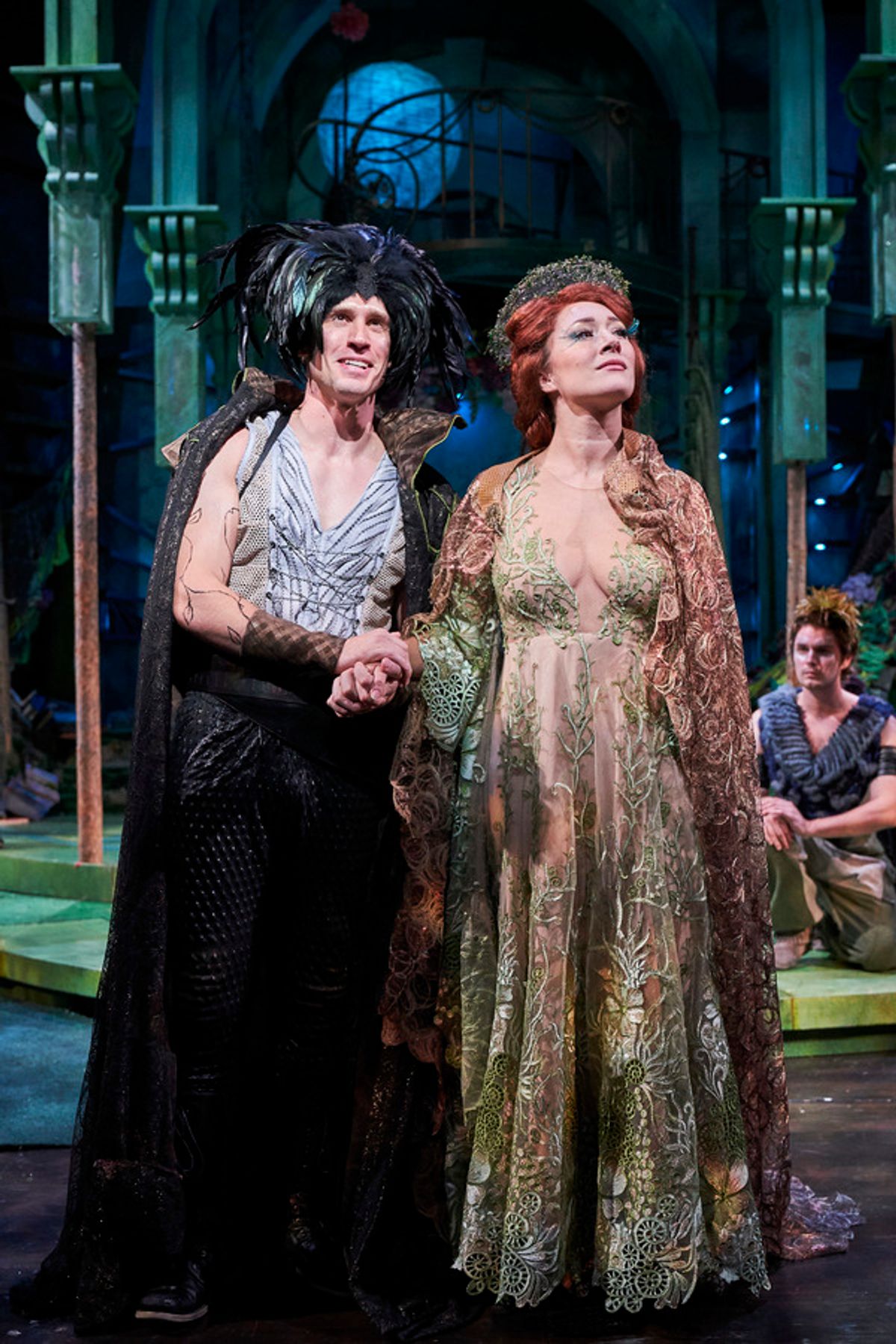 Oberon (actor, Nick Steen*) and Titania (actor, Jillian Kates*) reunite after this midsummer night as Oberon's attendant (actor, Mickey Patrick Ryan*) observes at 