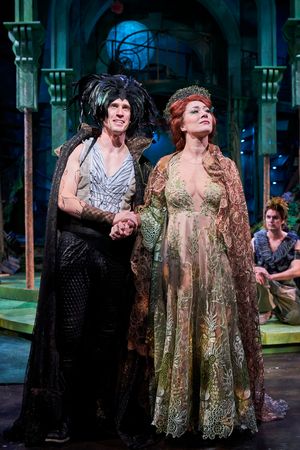 Oberon (actor, Nick Steen*) and Titania (actor, Jillian Kates*) reunite after this midsummer night as Oberon's attendant (actor, Mickey Patrick Ryan*) observes @ BroadwayWorld Oberon (actor, Nick Steen*) and Titania (actor, Jillian Kates*) reunite after this mi Photo