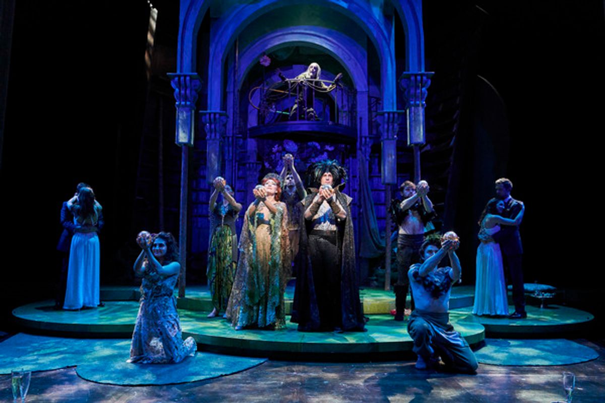 Titania (actor, Jillian Kates*) and Oberon (actor, Nick Steen*) reign together again as Puck (actor, M.A. Taylor*) concludes this story as the lovers (actors, Jon Loya*, Keri Rene Fuller*, Michelle Pauker and Corey Mach*) embrace at 