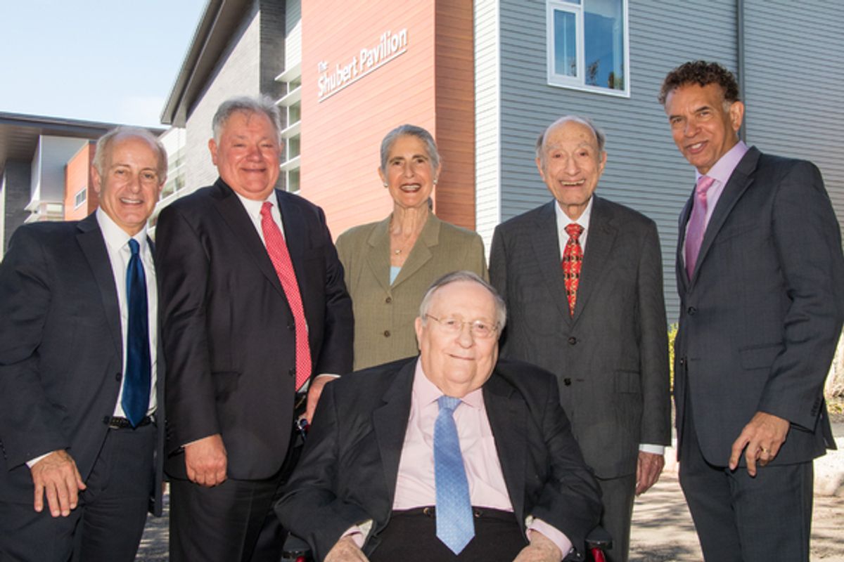 The Shubert Pavilion at The Actors Fund Home in Englewood, NJ was made possible by a lead gift from The Shubert Organization. The facility was dedicated on October 6, 2017. Pictured (clockwise from left): Actors Fund President Joe Benincasa, Shubert Organ at 