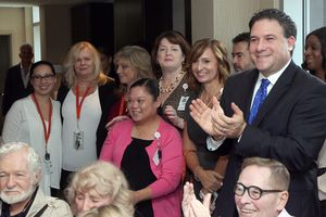 The Actors Fund Home Administrator Jordan Strohl and staff of The Actors Fund Home at Photo