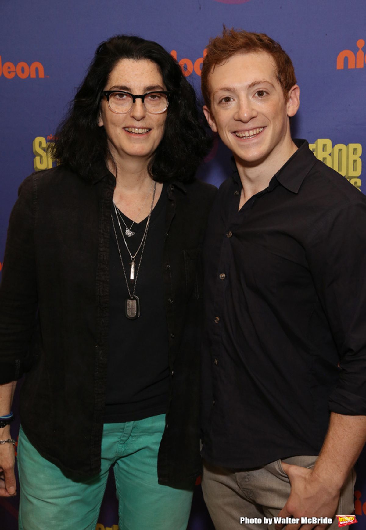 Tina Landau and Ethan Slater at 