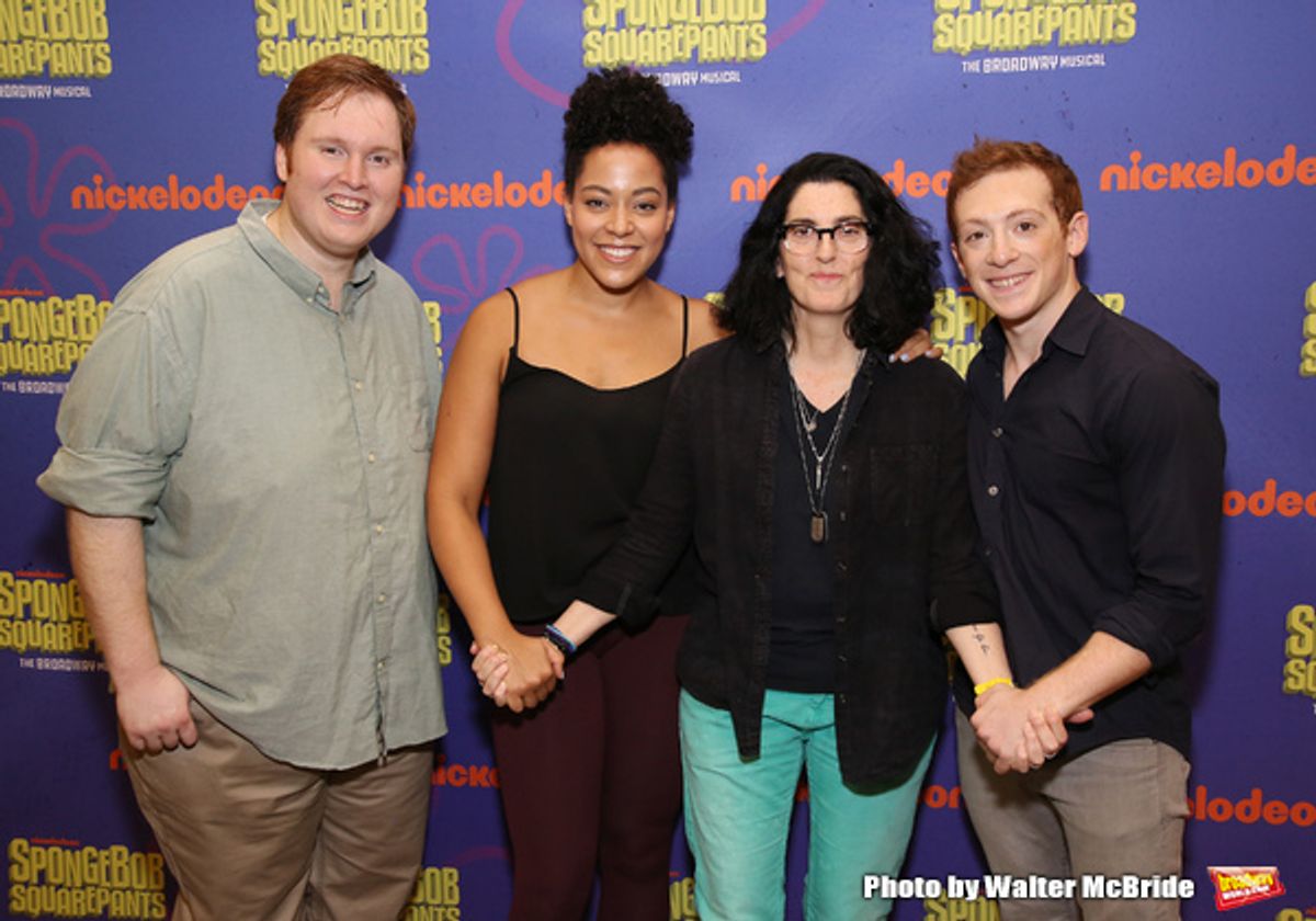 Danny Skinner, Lilli Cooper, Tina Landau and Ethan Slater  at 