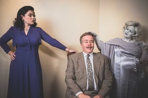 Ruth Condomine (Deya Ozburn), Charles Condomine (Jed Slaughter) & Elvira Condomine (Brittany Henderson) @ BroadwayWorld Ruth Condomine (Deya Ozburn), Charles Condomine (Jed Slaughter) & Elvira Condomine (B Photo