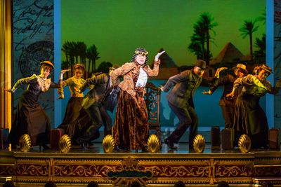 The cast with James Taylor Odom as Lady Hyacinth D'Ysquith  Photo