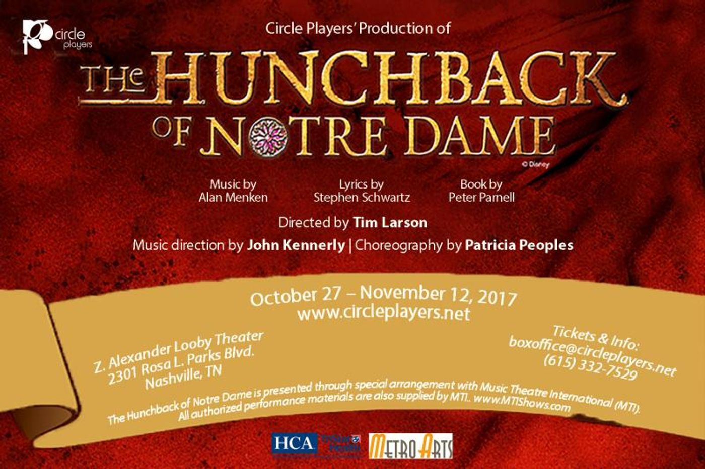 Circle Players' Stages Nashville Premiere of THE HUNCHBACK OF NOTRE DAME  Image