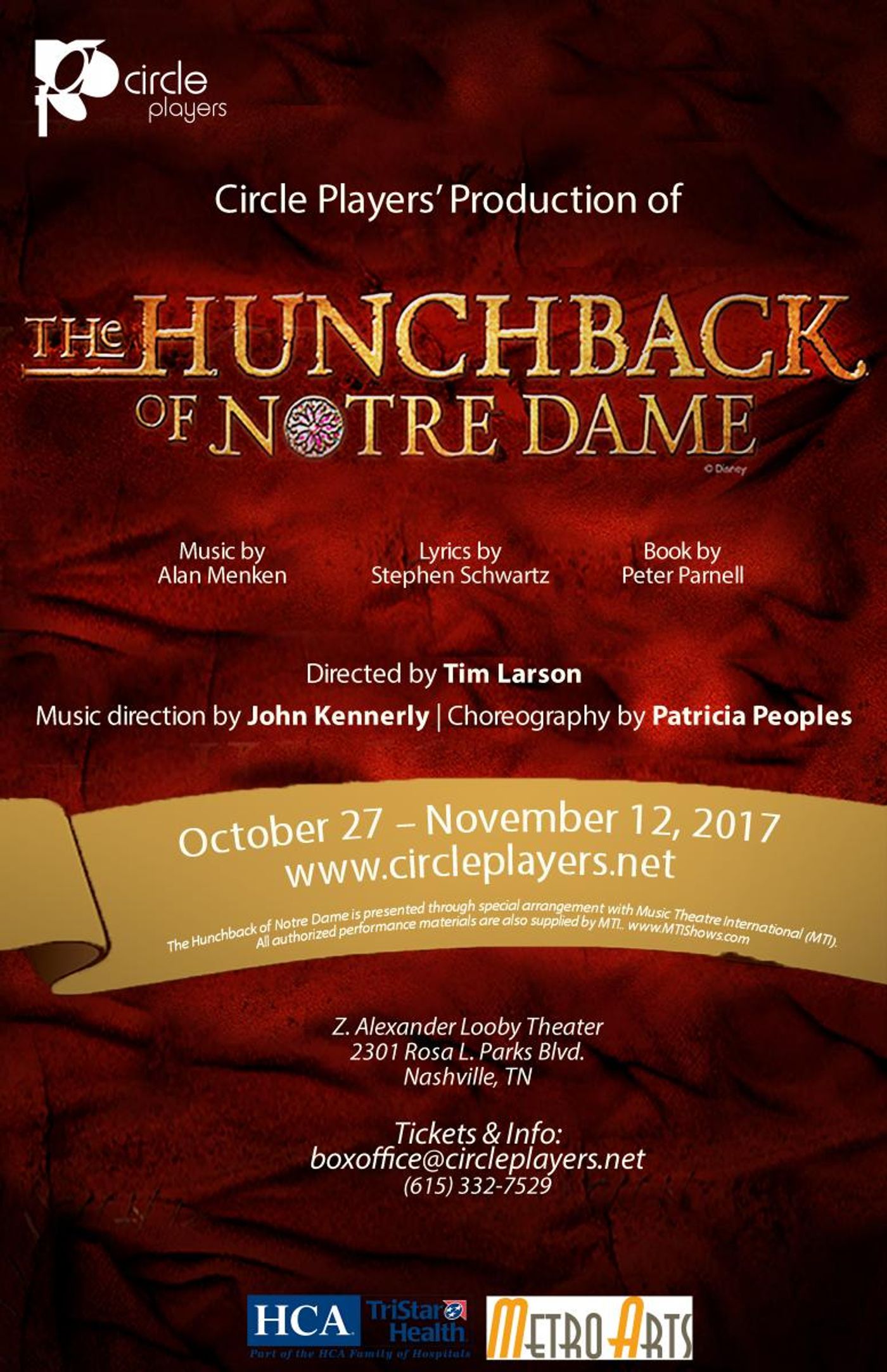 Circle Players' Stages Nashville Premiere of THE HUNCHBACK OF NOTRE DAME  Image
