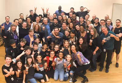 Andrew Lloyd Webber with the touring company of SCHOOL OF ROCK - THE MUSICAL in Colum Photo