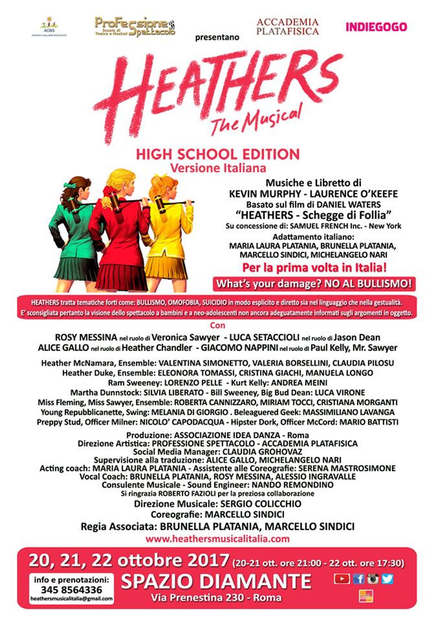 Per la prima volta in Europa HEATHERS The Musical: High School Edition  Image