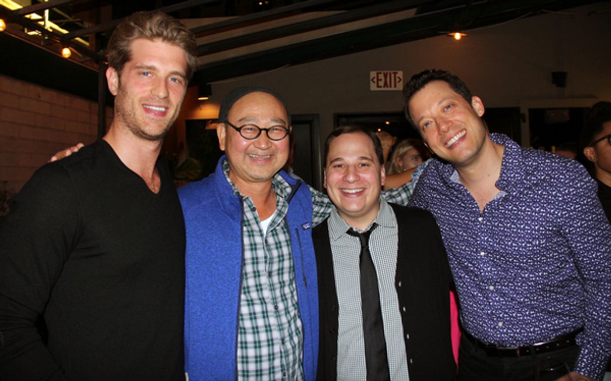 Jonah Platt, Gedde Watanabe, Jared Gertner, John Tartaglia at 