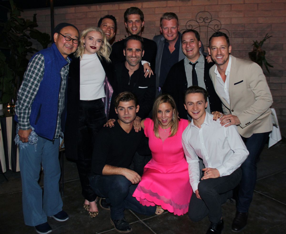 John Tartaglia, Jonah Platt, Kris Lythgoe; Gedde Watanabe. Lauren Taylor, Ben Giroux, Jared Gertner, Josh Adams; Garrett Clayton, Becky Lythgoe, Riley Costello at 