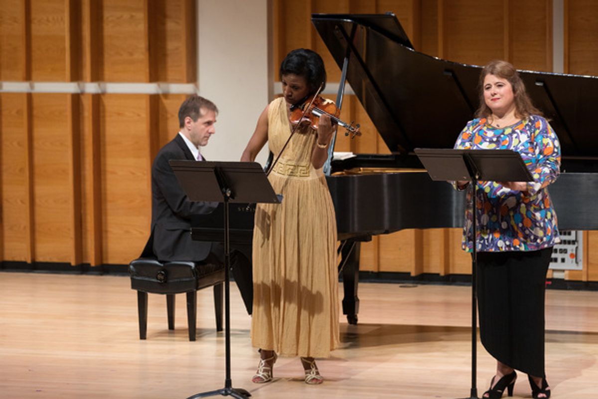 Soprano Allison Charney and violinist Kelly Hall Tompkins perform Moshe Knollâ€™s Psalm 133, together with PREformances collaborative pianist, Craig Ketter at 