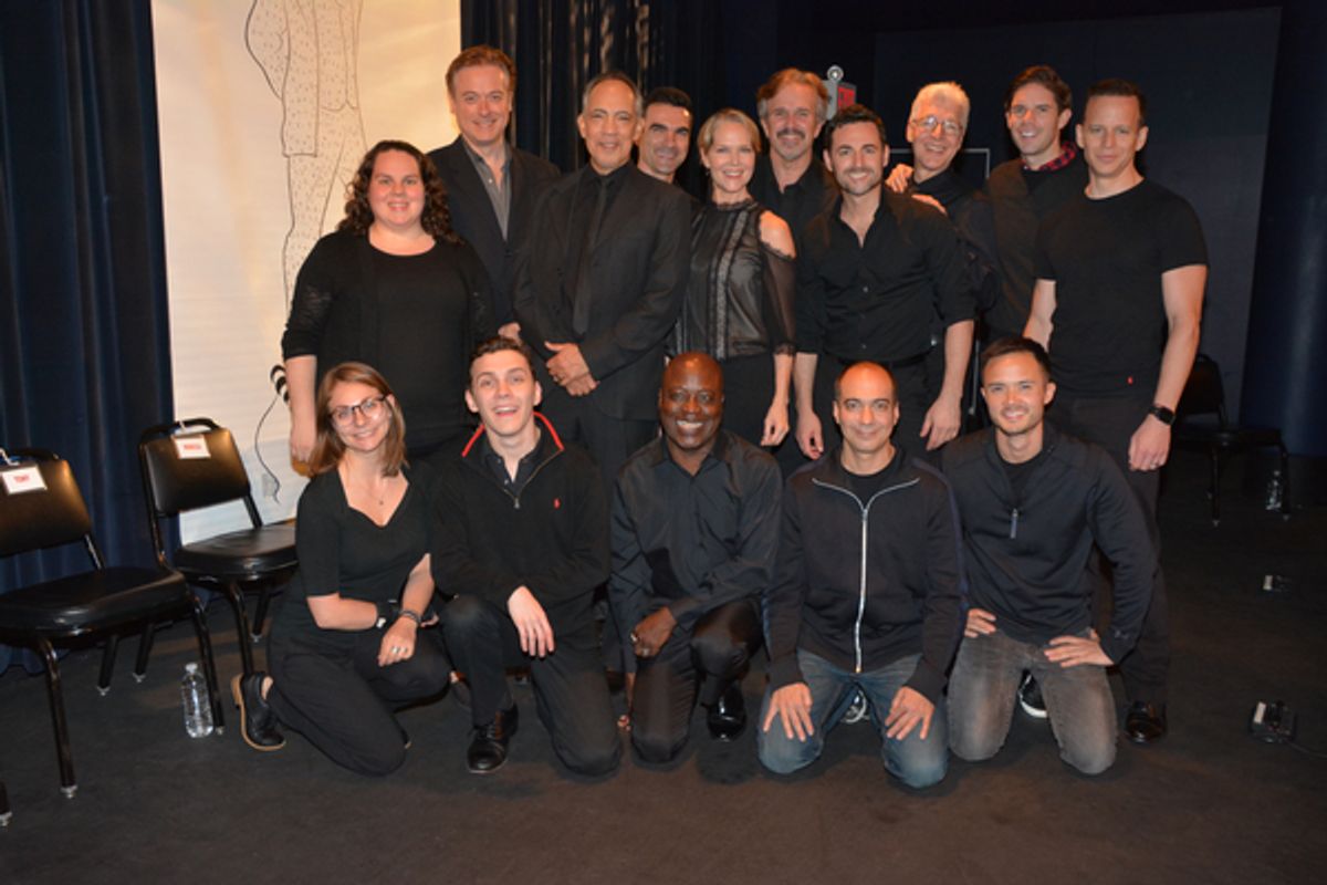 Stage Managers Kristin Bodall and Christine . Colonna join with the cast-Mark Shanahan, Thom Sesma, Dan Domingues, Rebecca Luker, George Dvorsky, Max von Essen, Tony Sheldon, Frank C. DiLella, James Donegan, Daniel Marconi, Aaron Lee Battle, Evan Zes and  at 