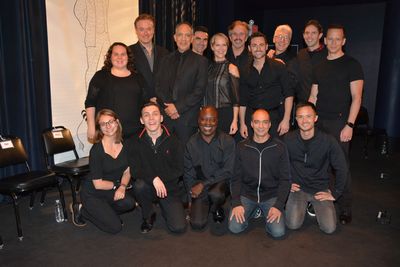 Stage Managers Kristin Bodall and Christine . Colonna join with the cast-Mark Shanaha Photo