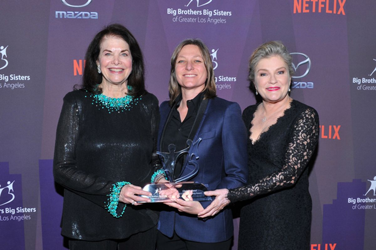 Sherry Lansing, honoree Cindy Holland and presenter actress Kate Mulgrew at 