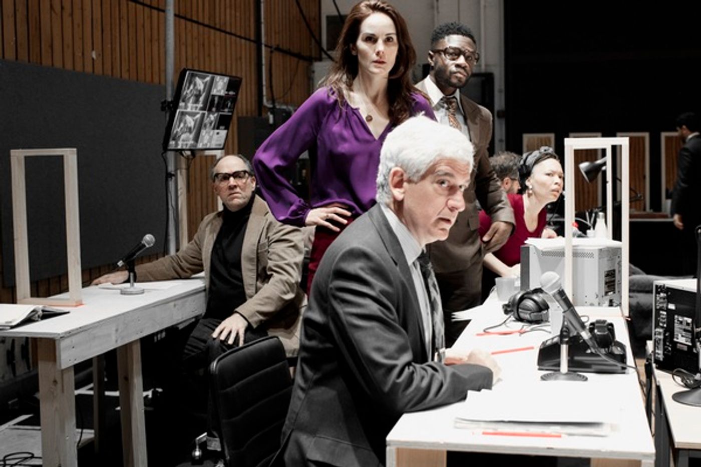 Photo Flash: Inside Rehearsals with Bryan Cranston, Michelle Dockery, and Cast of NETWORK at National Theatre  Image