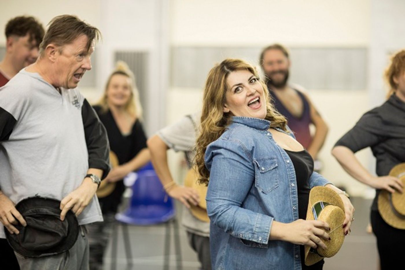 Photo Flash: Freddie Flintoff, Sam Bailey and Natasha Hamilton in Rehearsal for FAT FRIENDS THE MUSICAL  Image