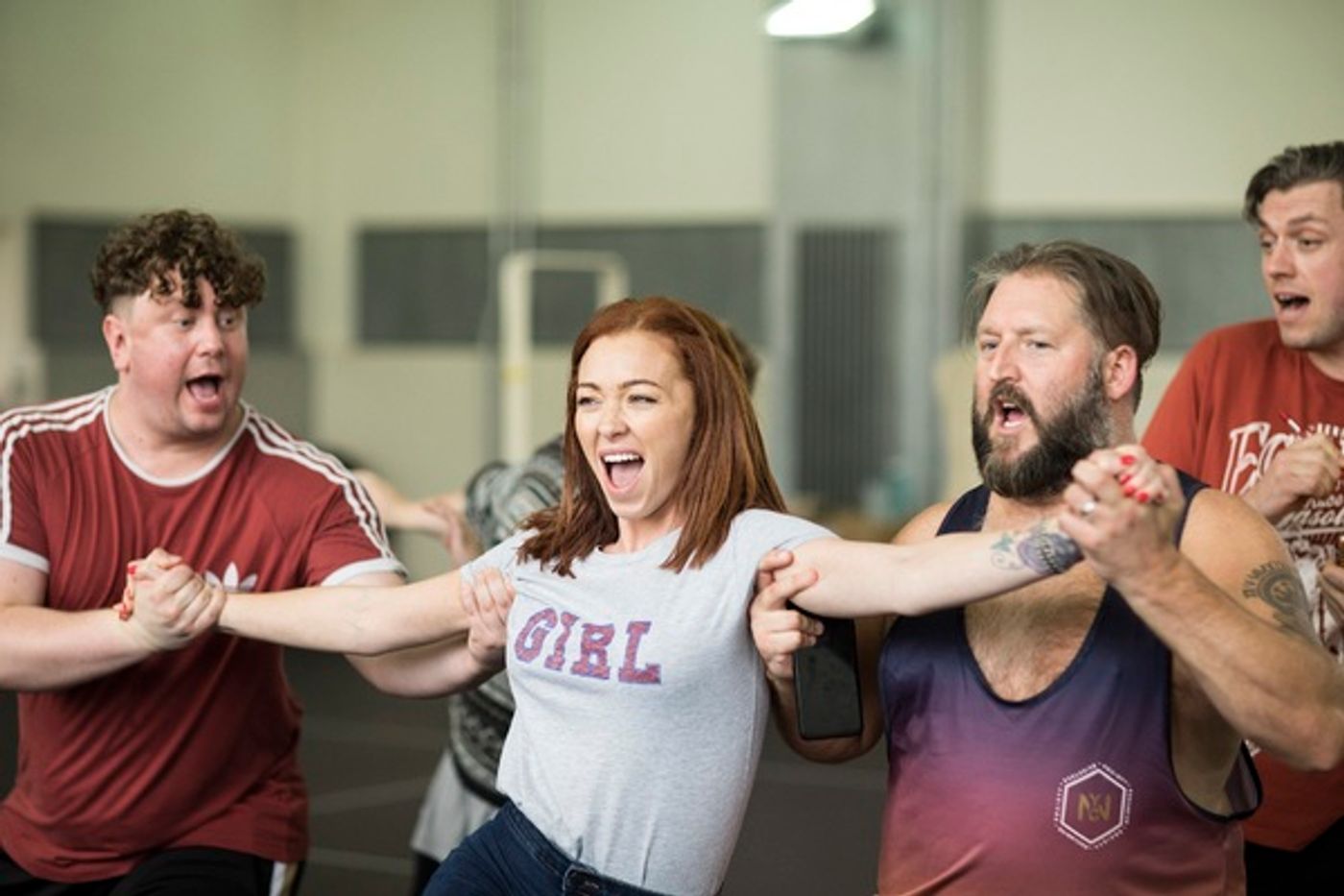 Photo Flash: Freddie Flintoff, Sam Bailey and Natasha Hamilton in Rehearsal for FAT FRIENDS THE MUSICAL  Image