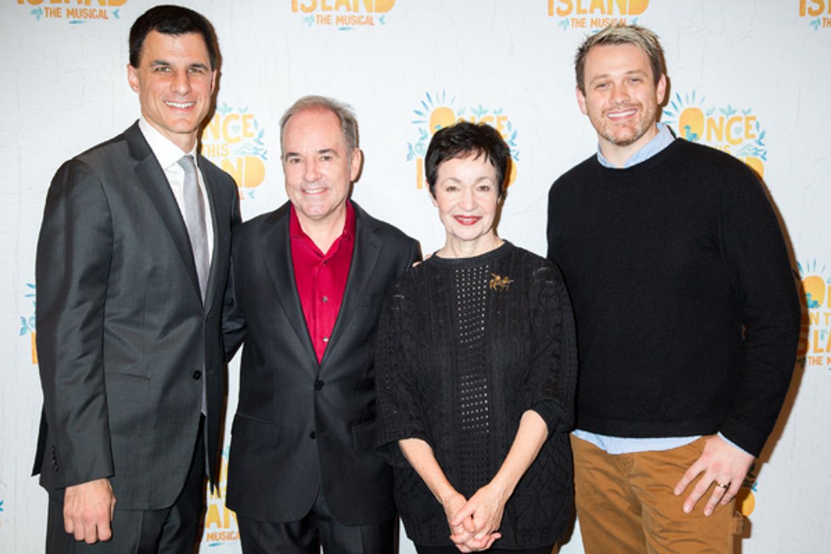 Ken Davenport, Stephen Flaherty, Lynn Ahrens, Michael Arden at 