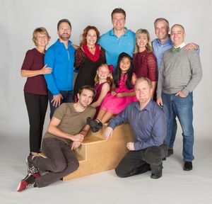 Cast members of Dr. Seuss's How the Grinch Stole Christmas! at The Old Globe with dir Photo