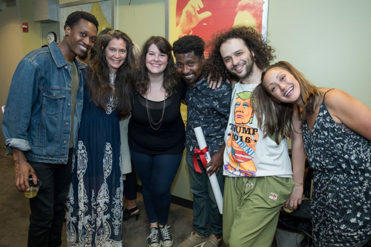 Ato Blankson-Wood, Diane Paulus, Lauren Elder, Brandon Pearson, Anthony Hollock, and Kaitlin Kyan at 