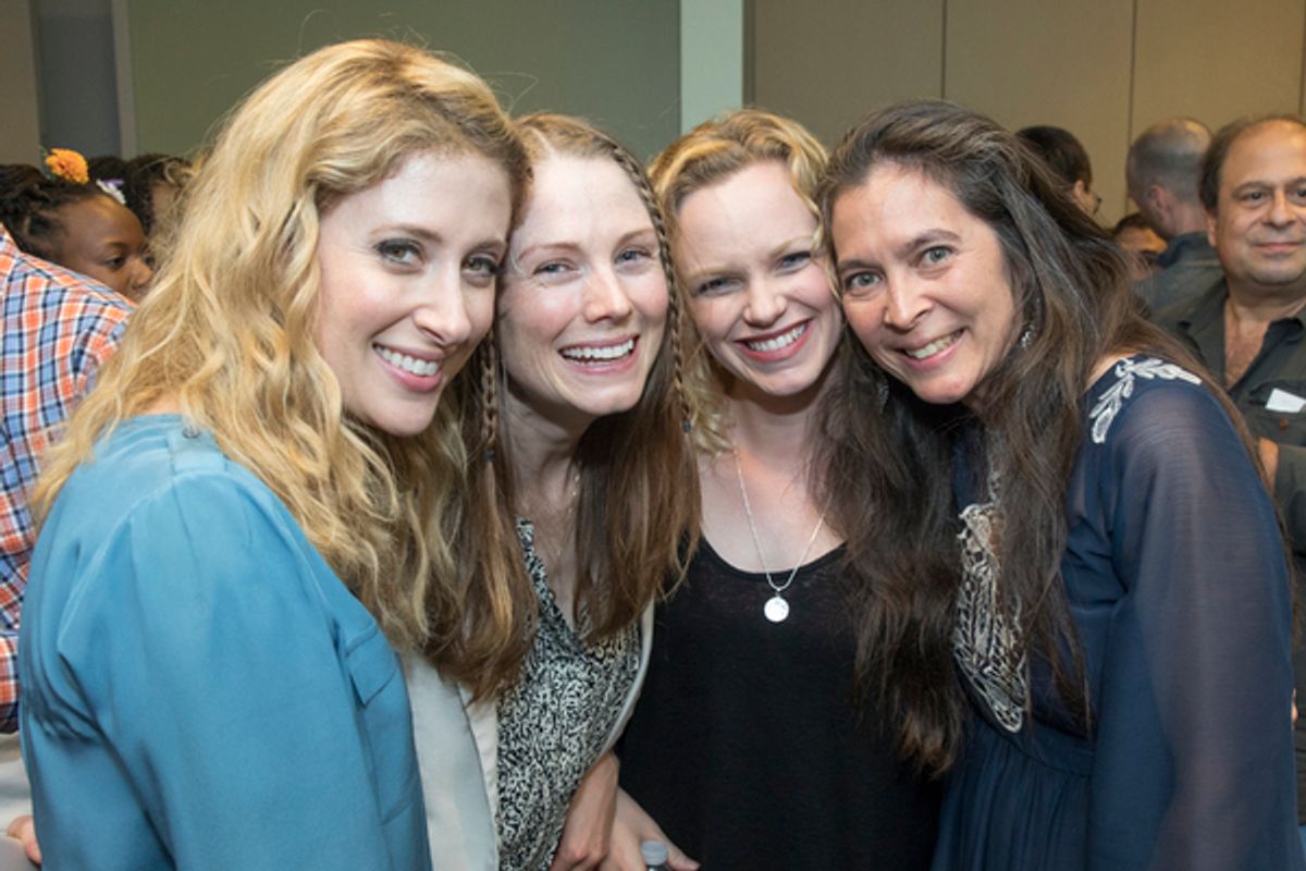 Caissie Levy, Allison Case, Megan Reinking, and  Diane Paulus at 