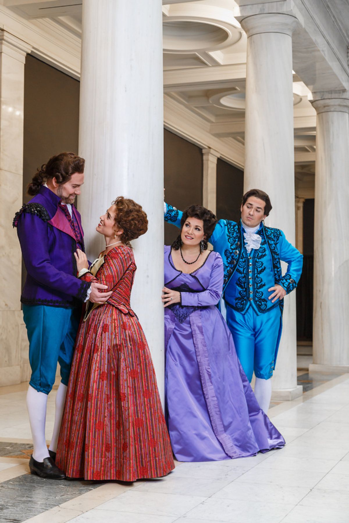 left to right: Figaro (Tyler Simpson), Susanna (JoÃ©lle Harvey), Countess Almaviva (Danielle Pastin), Count Almaviva (Christian Bowers) at 