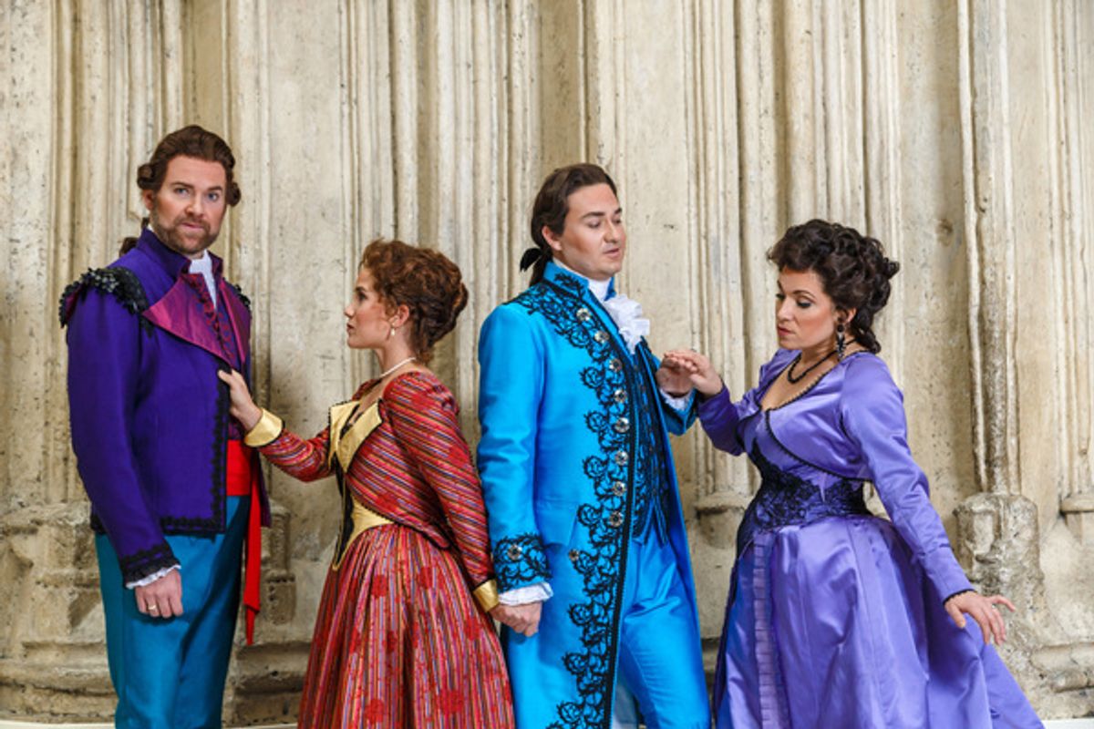  Figaro (Tyler Simpson), Susanna (JoÃ©lle Harvey), Count (Christian Bowers) and Countess Almaviva (Danielle Pastin) at 