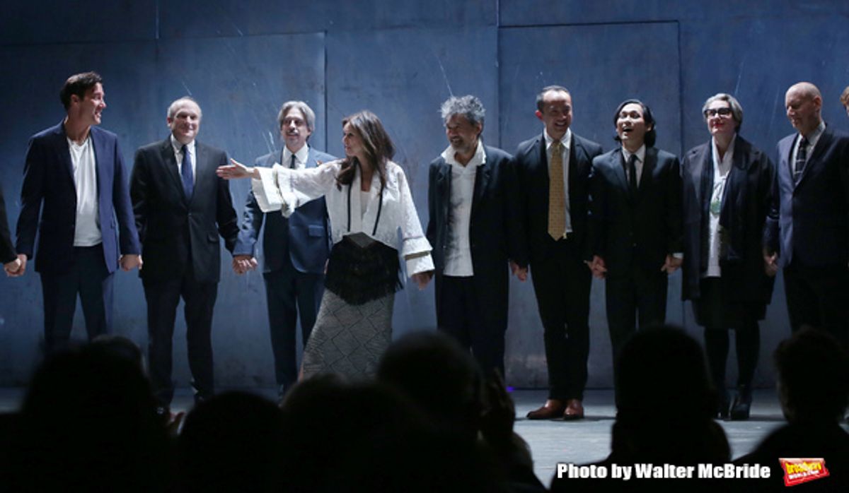Clive Owen, Donald Holder, Elliot Goldenthal, Julie Taymor, David Henry Hwang, Ma Cong, Jin Ha, Constance Hoffman and Paul Steinberg with the cast at 