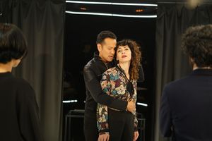 Wang Min (Jackie Chung), Lin Bo (Louis Changchien), Joyce (Jessica Kaye), and Bob (Steven Klein) @ BroadwayWorld Wang Min (Jackie Chung), Lin Bo (Louis Changchien), Joyce (Jessica Kaye), and Bob (St Photo