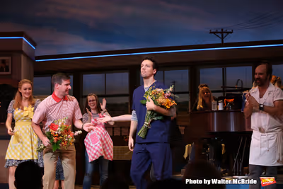 Betsy Wolfe, Caitlin Houlahan, David Josefsberg, Jason Mraz and Eric Anderson Photo