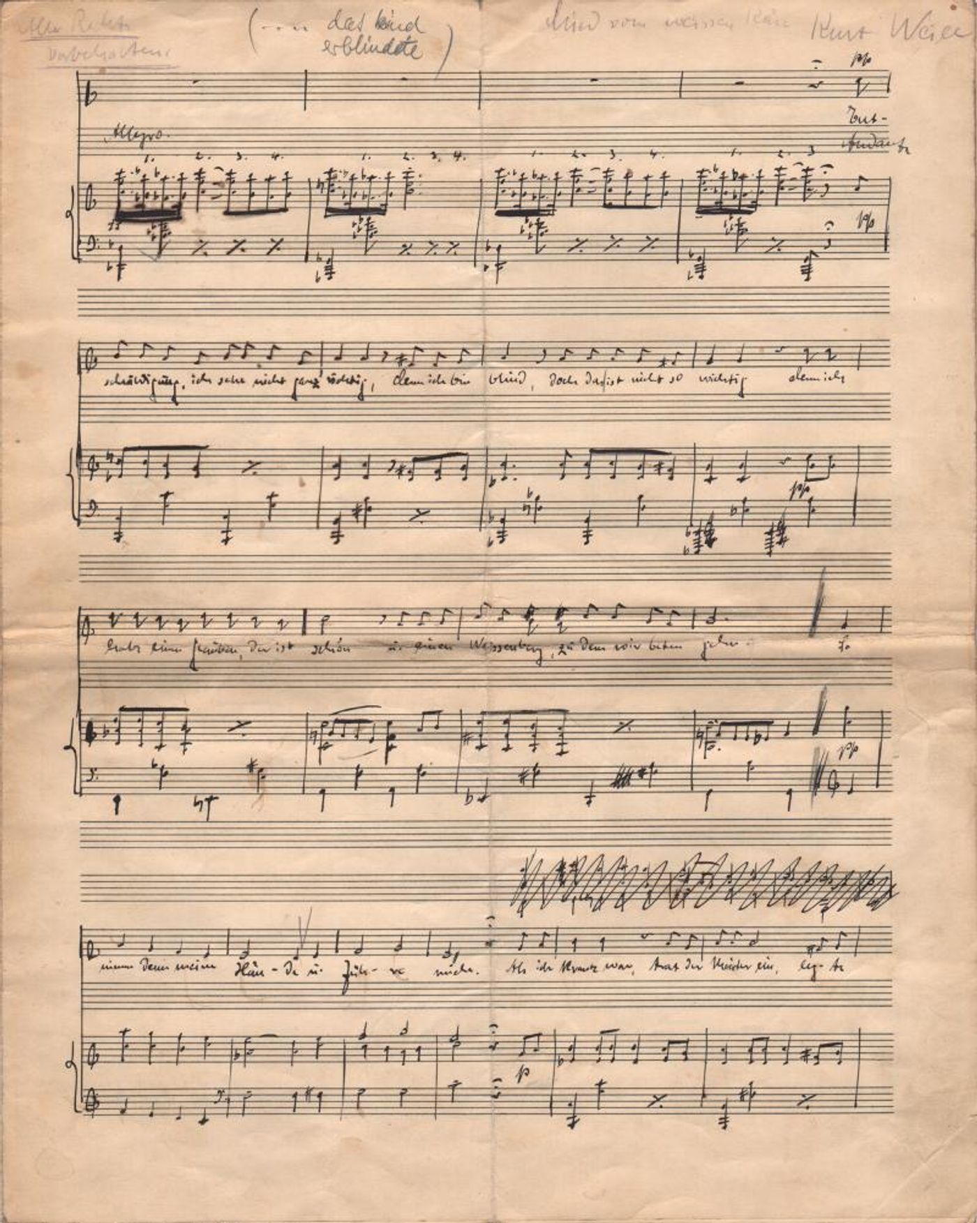 Previously Unknown Kurt Weill Song Discovered in Berlin Archive Image
