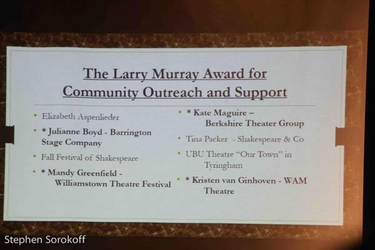 Kristen Van Ginhoven, The Larry Murray Award for Community Outreach and Support through Theater at 