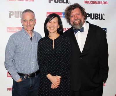 Neel Keller, Julia Cho and Oskar Eustis Photo