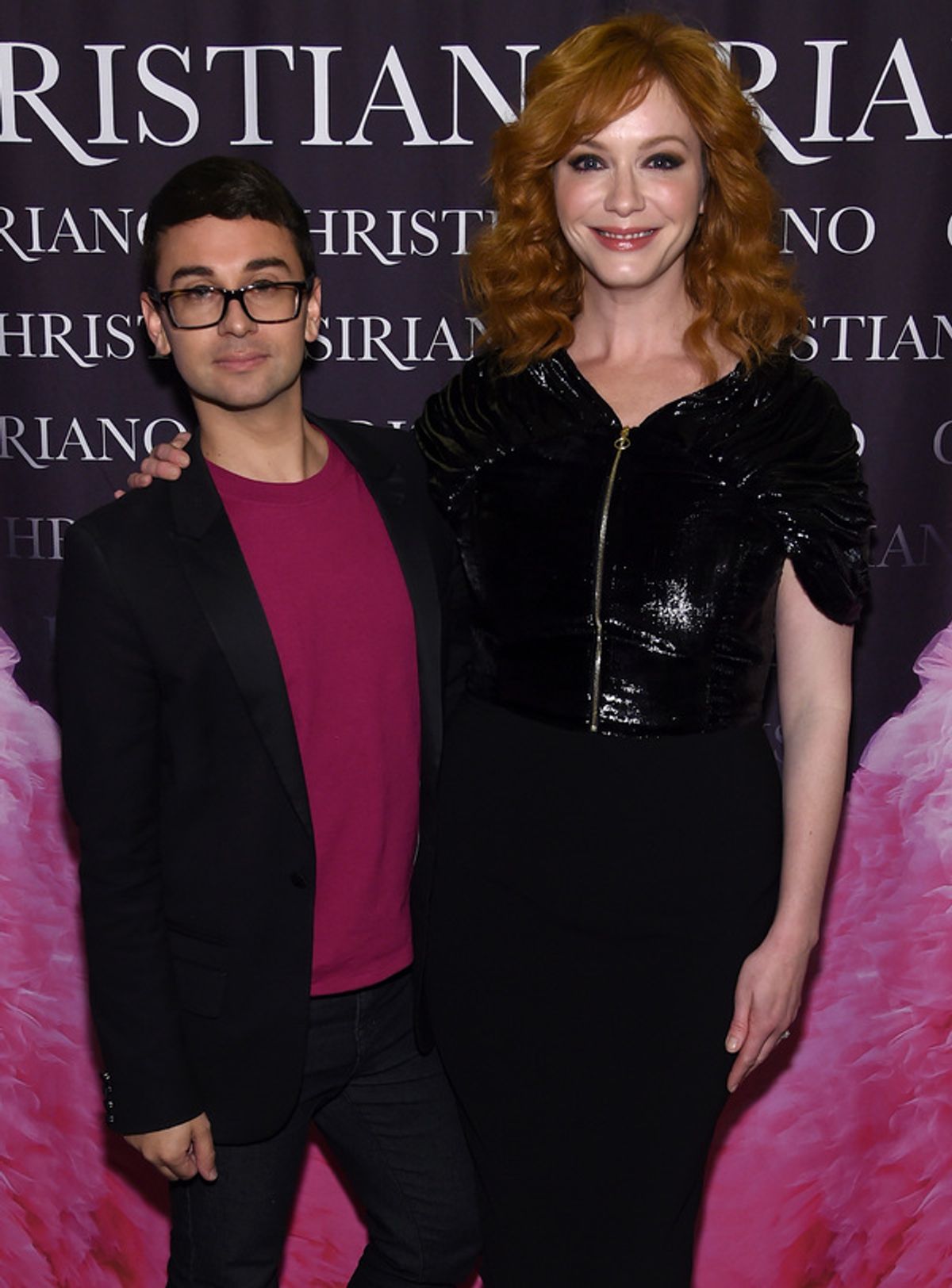 Christian Siriano and Christina Hendricks at 
