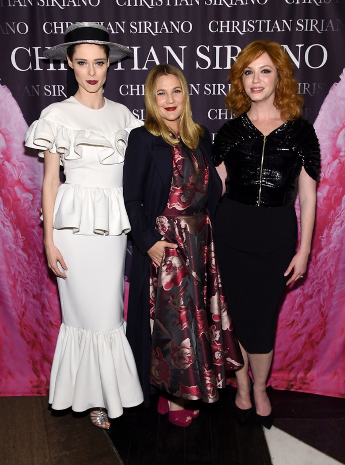 Coco Rocha, Drew Barrymore, and Christina Hendricks at 