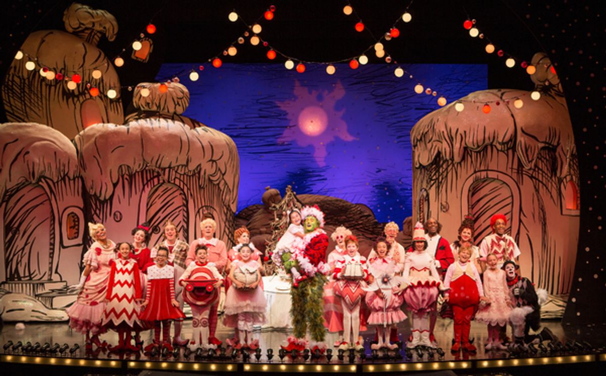 The cast of Dr. Seuss's How the Grinch Stole Christmas at The Old Globe at 