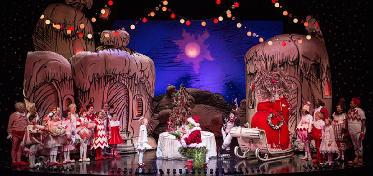 The cast of Dr. Seuss's How the Grinch Stole Christmas at The Old Globe at 