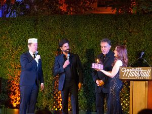 Rory O'Malley, John Stamos, Joe Mantegna, and Lisa Blake @ BroadwayWorld Rory O'Malley, John Stamos, Joe Mantegna, and Lisa Blake Photo