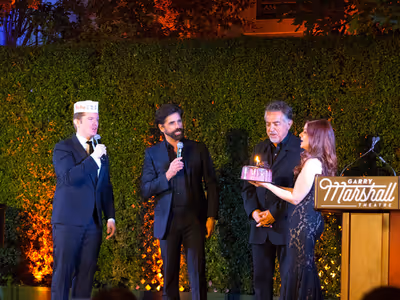Rory O'Malley, John Stamos, Joe Mantegna, and Lisa Blake Photo