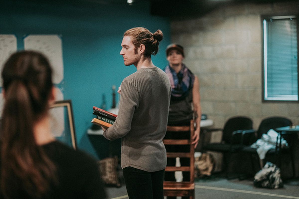 Garret Storms and the Cast of THE GREAT DISTANCE HOME at WaterTower Theatre photo by Evan Michale Woods at 