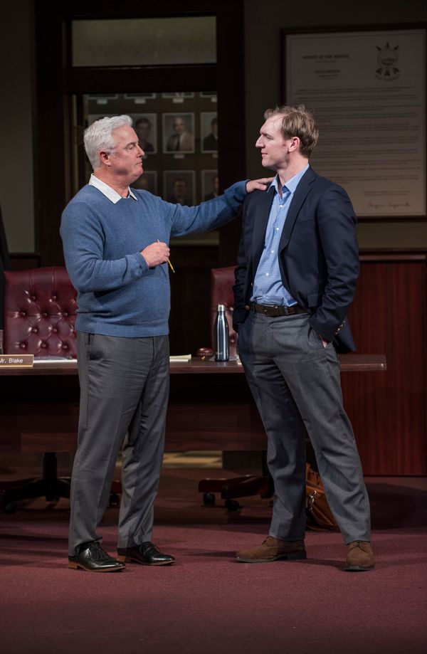 Ensemble member William Petersen (Mayor Superba) and Cliff Chamberlain (Mr. Peel) Photo