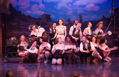 Ashley Spencer as Polly Baker (center) and the ensemble Photo