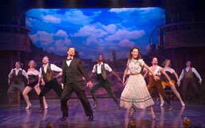 Danny Gardner as Bobby Child and Ashley Spencer as Polly Baker (center), and the ense Photo