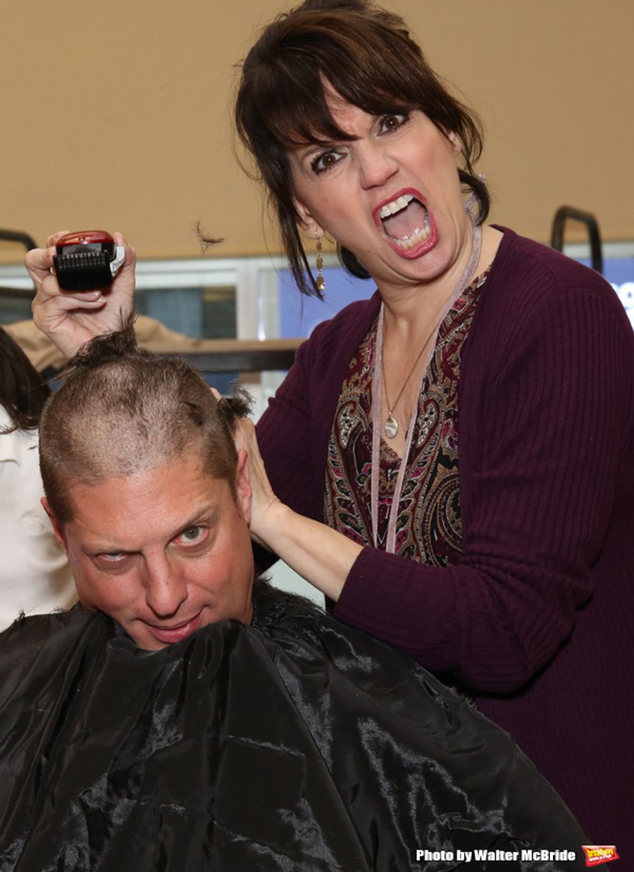 FREEZE FRAME: Beth Leavel and Christopher Sieber Get Hairy as Miss Hannigan Gives Daddy Warbucks a Buzz Cut! Image