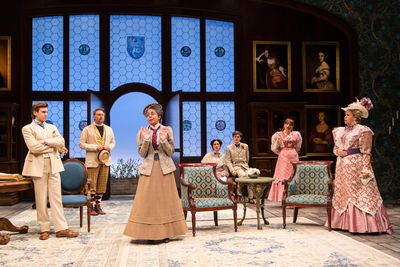 Mahira Kakkar (Miss Prism), standing at center, with from left: Federico Rodriguez (J Photo