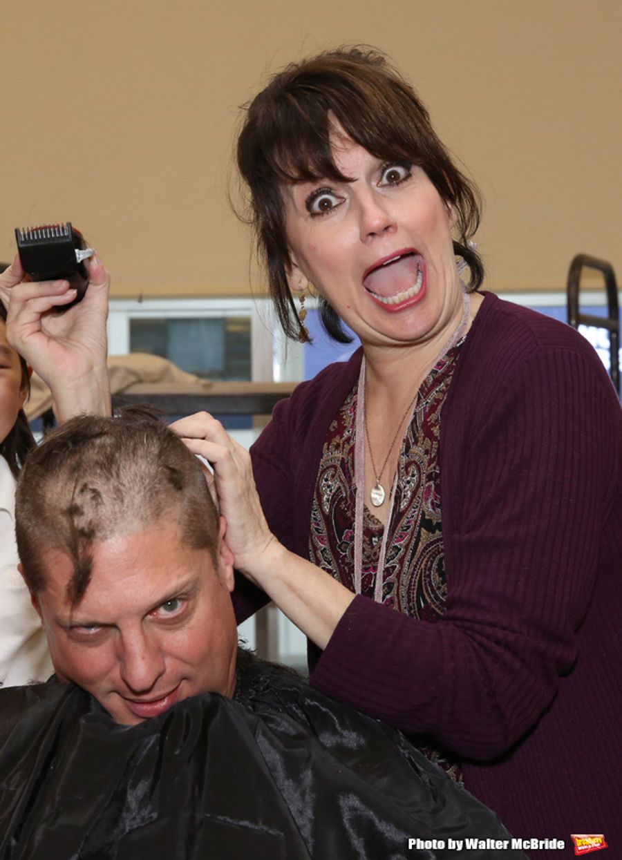 Photo Coverage: Beth Leavel and Christopher Sieber Get Hairy as Miss Hannigan Gives Daddy Warbucks a Buzz Cut! Image