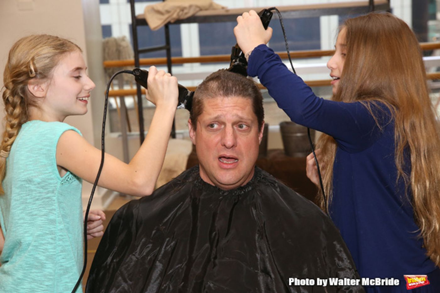 Photo Coverage: Beth Leavel and Christopher Sieber Get Hairy as Miss Hannigan Gives Daddy Warbucks a Buzz Cut! Photo Coverage: Beth Leavel and Christopher Sieber Get Hairy as Miss Hannigan Gives Daddy Warbucks a Buzz Cut! Image