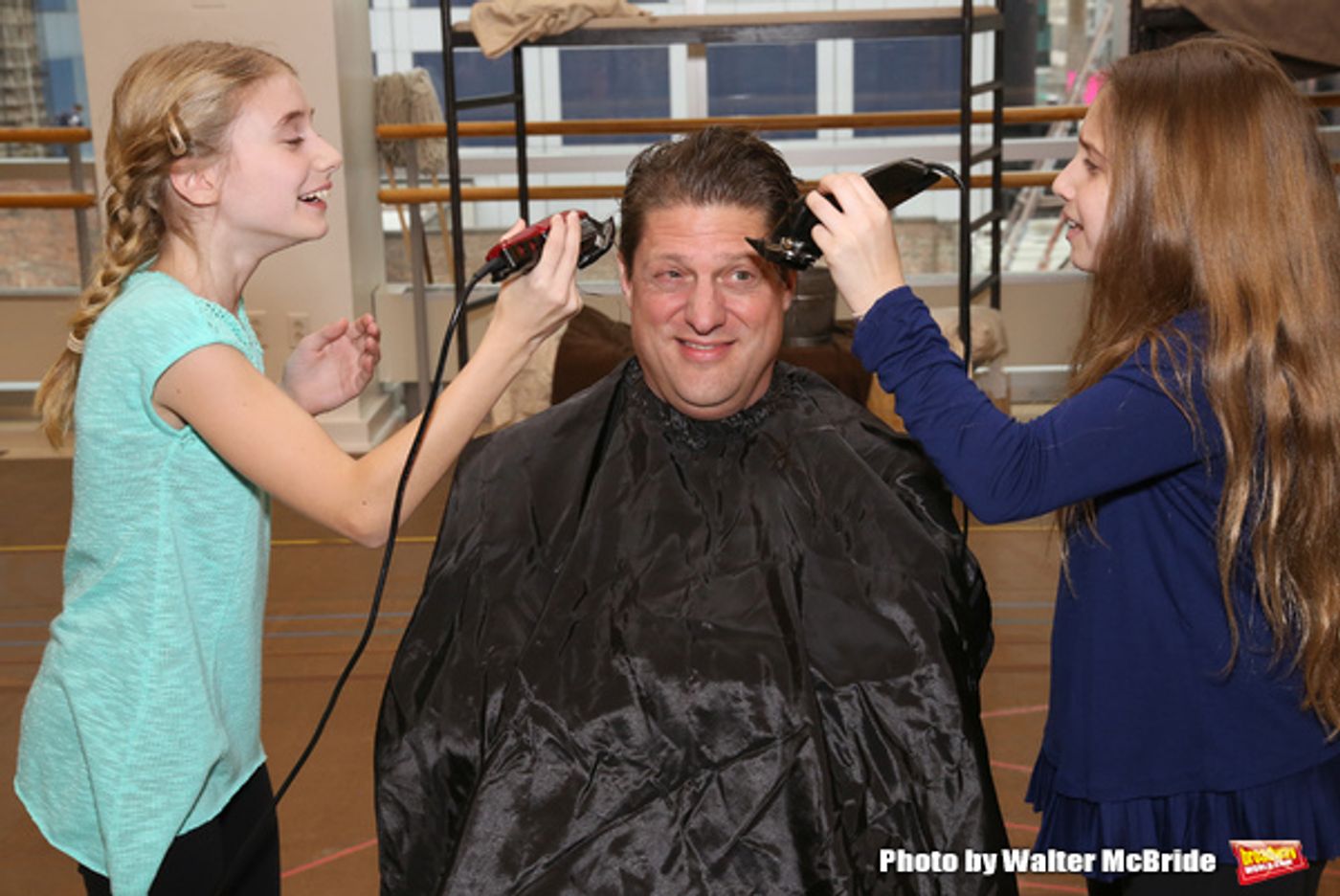 Photo Coverage: Beth Leavel and Christopher Sieber Get Hairy as Miss Hannigan Gives Daddy Warbucks a Buzz Cut! Photo Coverage: Beth Leavel and Christopher Sieber Get Hairy as Miss Hannigan Gives Daddy Warbucks a Buzz Cut! Image