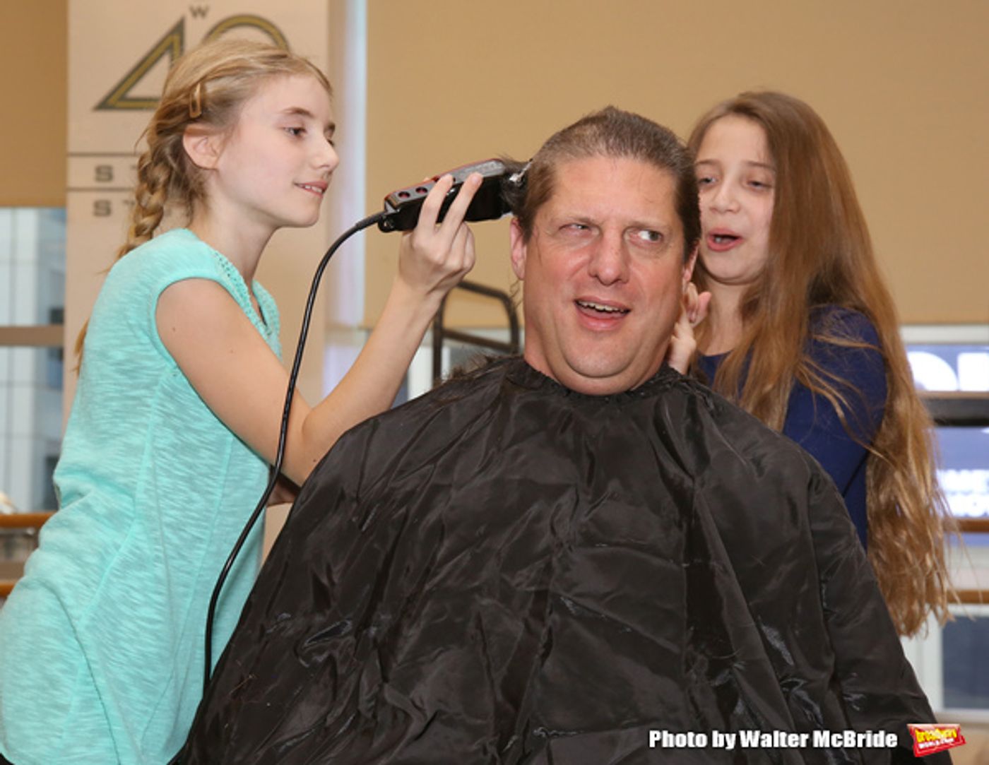 Photo Coverage: Beth Leavel and Christopher Sieber Get Hairy as Miss Hannigan Gives Daddy Warbucks a Buzz Cut! Photo Coverage: Beth Leavel and Christopher Sieber Get Hairy as Miss Hannigan Gives Daddy Warbucks a Buzz Cut! Image